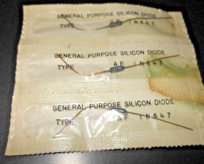 AF 1N647 Texas Instruments Silicon Diode DO 35 Type Original Pack - NOS Qty 3