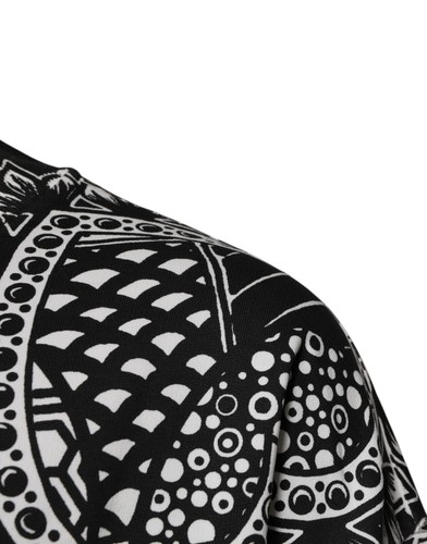 DOLCE & GABBANA Sweater White Black Print Cotton Sweatshirt IT50/US40/L 1130usd - Picture 2 of 8