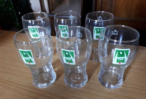 6 VERRES A bIERE 25 CL DESPERADOS NOUVEAU MODEL NEUFS + 12 Sous BOCK