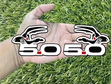 Red Eye COYOTE 5.0 Emblem White 5.0 White / Black Fender Angry Aggressive Racing