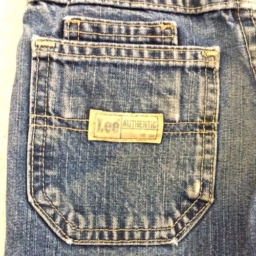 Lee Authentic Boys Sz 5 Denim Cargo Jeans 100% Cotton Adjustable - Picture 4 of 10