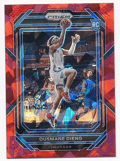 OUSMANE DIENG 2022-23 PANINI RED CRACKED ICE PRIZM #224 RC ROOKIE OKC THUNDER