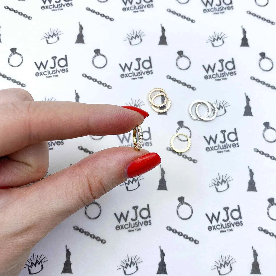 18K Yellow White Gold 0.15CT. TW Lab-Grown Diamond Huggie Hoop Earrings 0.5" - Image 4 of 4