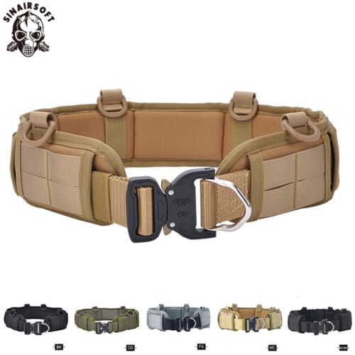 Tactical Military Molle Waist Belt Padded Combat Battle Quick Release Strap Hook - Picture 1 of 16
