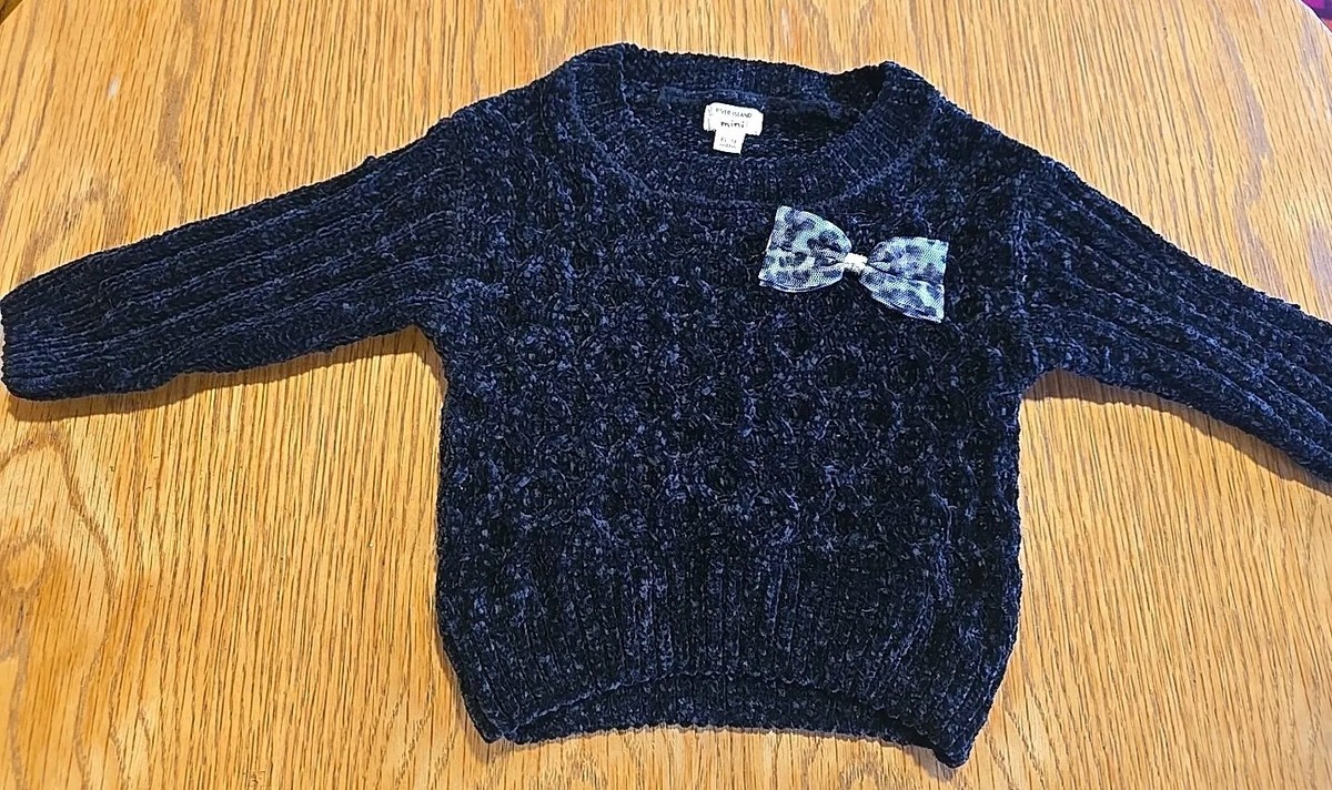 girls 6-9 months River Island Bow Knit jumper sweatshirt top