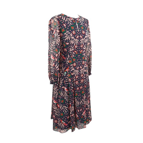 Boden Ada Midi Dress UK Size 10 Petite Lined Navy Floral Chiffon New With Tags - Picture 6 of 24