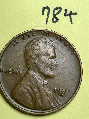 1931-D LINCOLN WHEAT CENT, nice condition, "Extremely Fine", low mintage, #784