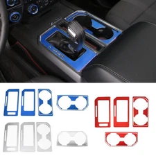 For Ford F150 2015-20 Gear Shift Cup Holder Panel Decor Cover Trim Kit Aluminum