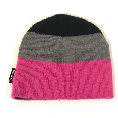 Gerry Winter Hat Beanie Black Gray Pink Stripes | eBay