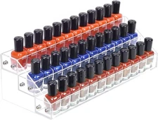 3 Packs Clear Nail Polish Organizer Holder Shelf Rack, 36 Bottles (Fit 1-2oz Bot