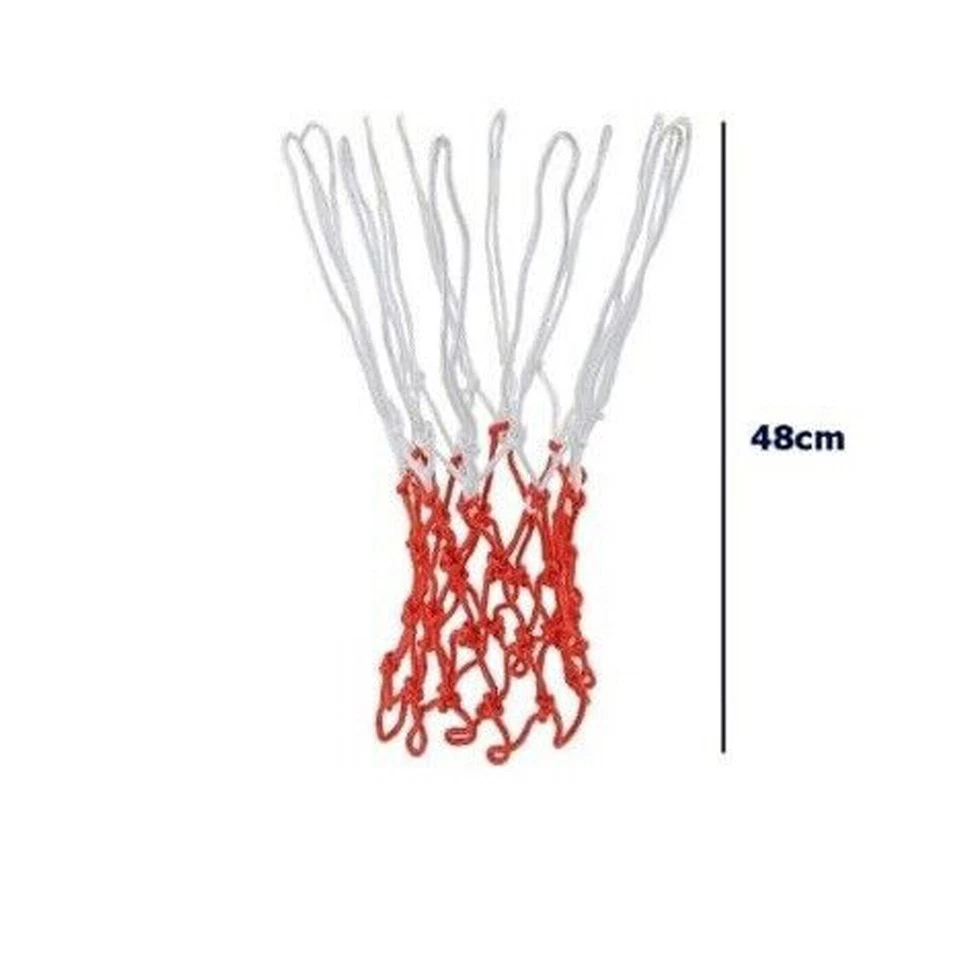 RETE DI RICAMBIO INTRECCIATA PER CANESTRO DA BASKET  48 CM ROSSA E BIANCA 94079 - Immagine 3 di 3