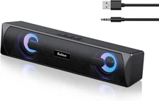 Bobtot Computer Speakers Desktop Soundbar Stereo Sound RGB External PC Speaker
