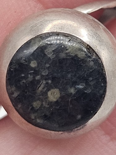 Vintage Mexico Taxco Sterling Silver Stone Delicate Ring Size 6 - Picture 8 of 9