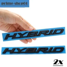 2Pcs Matte Black HYBRID Letters Emblem Car Body Fender Door Rear Trunk Lid Badge