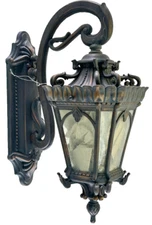 Kichler Victorian Baroque Outdoor Wall Light Clear Seeded Glass, Antique Bronze