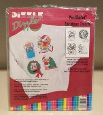 Dizzle Dizzler Teddy Christmas # 53018 Transfers 14" X 17" Each, 4 Total 