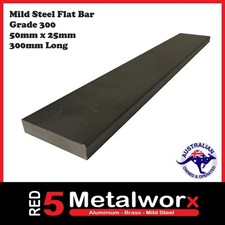 Mid Steel Flat Bar - 50mm x 25mm x 300mm long - Grade 300 (AS3679.1) @ Red 5