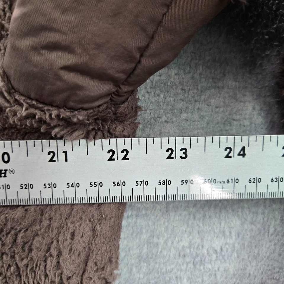 РОЗОВЫЙ женщин Anorak куртка M коричневый шерпа длинным рукавом логотип 1/2 молнии полиэстер - Изображение 4 из 4