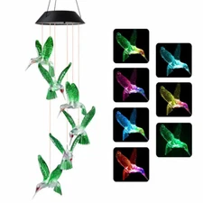 Color Changing Star Wind Chime Spiral Spinner Wind Mobile Wind Bell Solar Lights