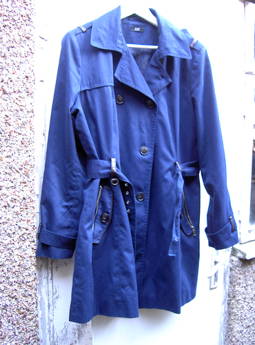 F&F NAVY DARK BLUE KACKET COAT 16 ZIPPED POCKETS BELT - 第 1/5 張圖片