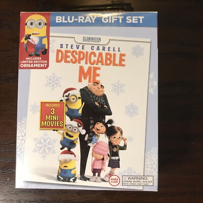 Despicable Me Gift Set (Blu-ray/DVD Disc, 2014, 2-Disc Set, w/ Limit Ed Ornament