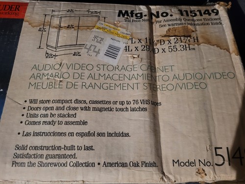 Vintage 1996 Sauder Audio / Video Storage Cabinet Model. 5149 NEU OPEN BOX! - Bild 4 von 17