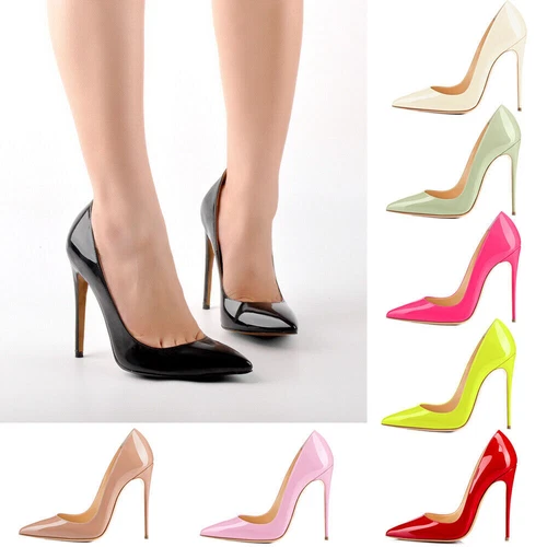 Sexy Damen-Stiletto-High-Heels spitz zulaufend Büro OL Arbeit eleganter Schuh Übergröße - Bild 2 von 50