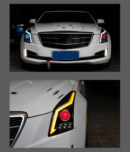 For Cadillac ATS 2014-2018 LED Headlight Assembly LED DRL Sequential Turn Signal - Picture 6 of 8