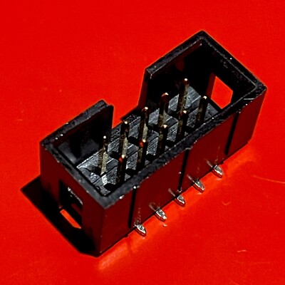 [1x] ASL 10 SMD Fischer Male Header 2-Row 10-Pos Right Angle Grid 2.54mm SMD