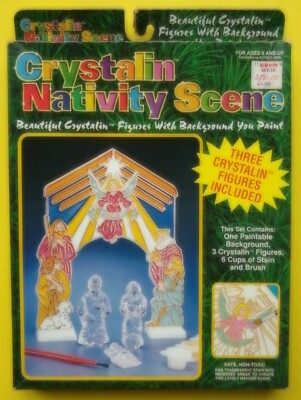 Craft House Nativity Paint Number Scene PBN DIY Crystalin Figures Background NOS