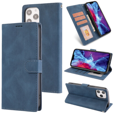For iPhone 17 Pro Max 16 15 14 13 12 11 7 Magnetic Leather Flip Card Wallet Case