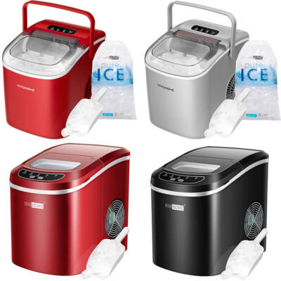 Electric Portable Ice Cube Maker Countertop 26lbs/day w/ Self Cleaning Function