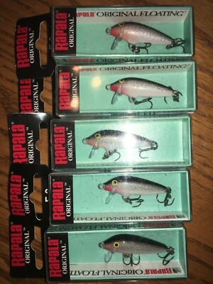 3 X Rapala Original Floating Minnow F-05 – Leurres Balsa Argent Et Tigre De Feu