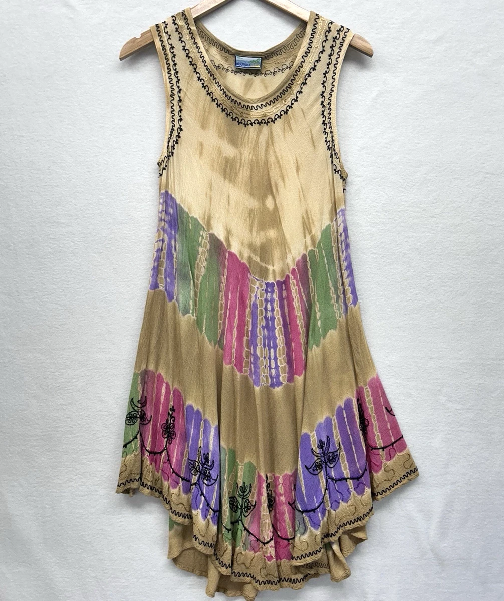 green emerald velvet dress Beige rayon printed long dress with hand embroidery – Neerus India main image 1