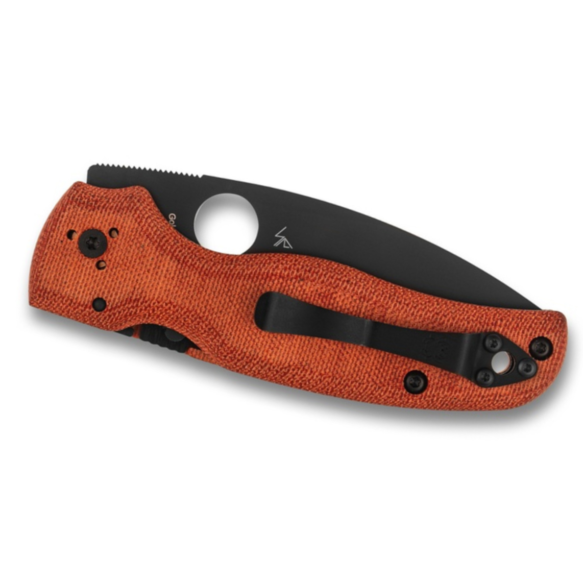 Spyderco Shaman Exclusive M390 DLC Blade Orange Micarta Handles