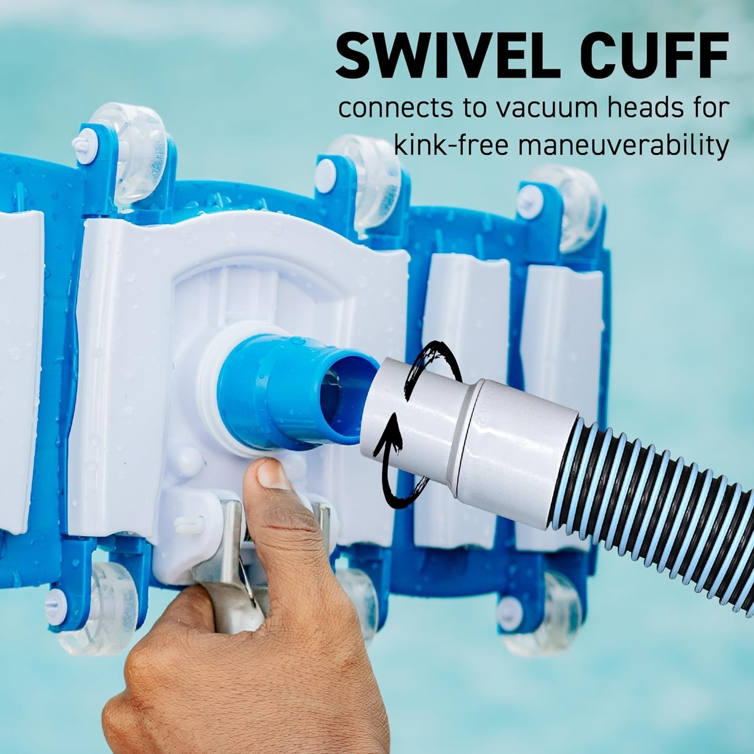 Kinkproof Design 36-Ft Pool Vacuum Hose with Swivel Cuff