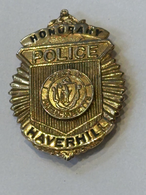 1940-60 Obsolete Vintage Haverhill Massachusetts Honorary Police Badge Brass