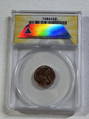 1975 Papua New Guinea 1 Toea Graded MS 65 RD by ANACS Birdwing Butterfly - Picture 8 of 8