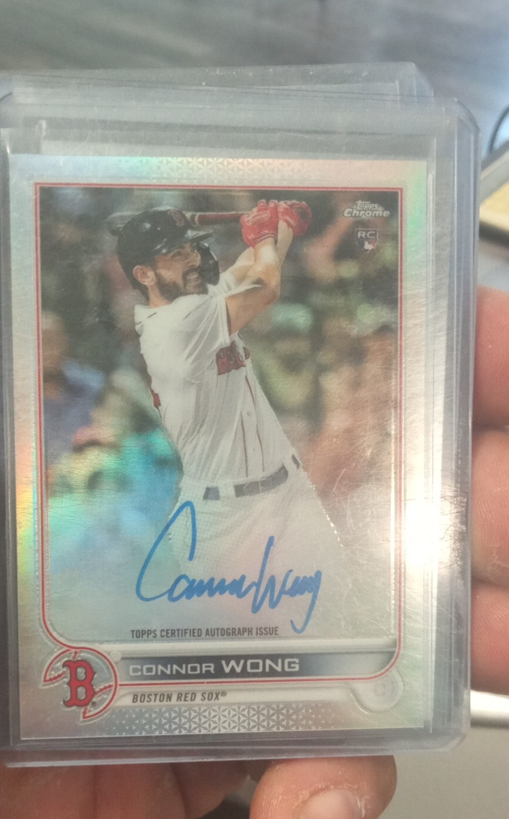 2022 Topps Chrome - Rookie Autographs Connor Wong #RA-CW Refractor /499 (AU, RC)