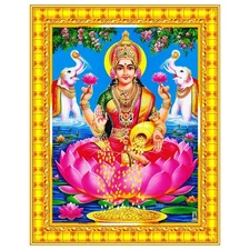 Goddess Lakshmi Devi Dhana Vaibhav Laxmi Maa Wall Painting Framed