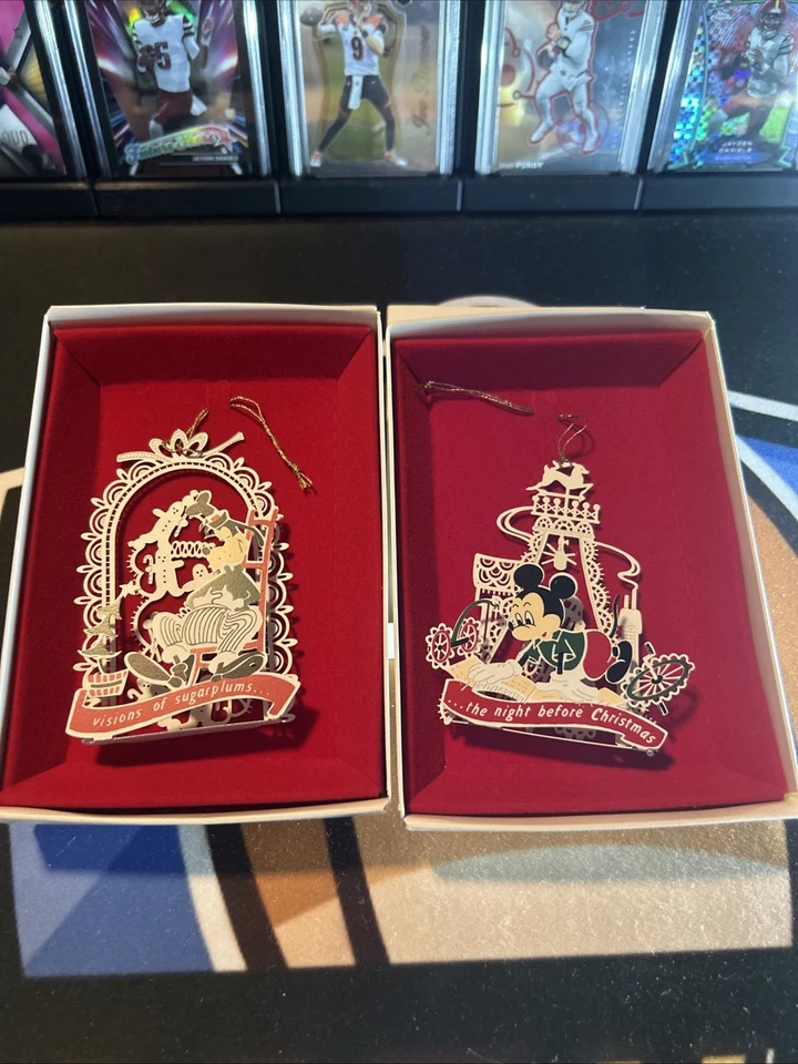 Disney Twas the Night Before Christmas Metal Ornaments Mickey Mouse & Goofey - Image 3 of 3
