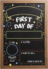 First Day Last Day of School Double Sided Sign with Frame Reusable Dry Erase