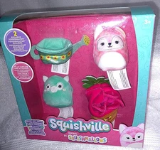 Squishmallows Squishville Garden Accessory Set Super Soft Mini 2" New