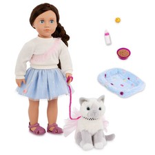 Our Generation Mindy  Pepper 18'' Doll  Pet Kitten Set