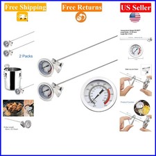 15" Commercial-Grade Deep Fryer Candy Thermometer 2-Pack, Stainless Steel C...