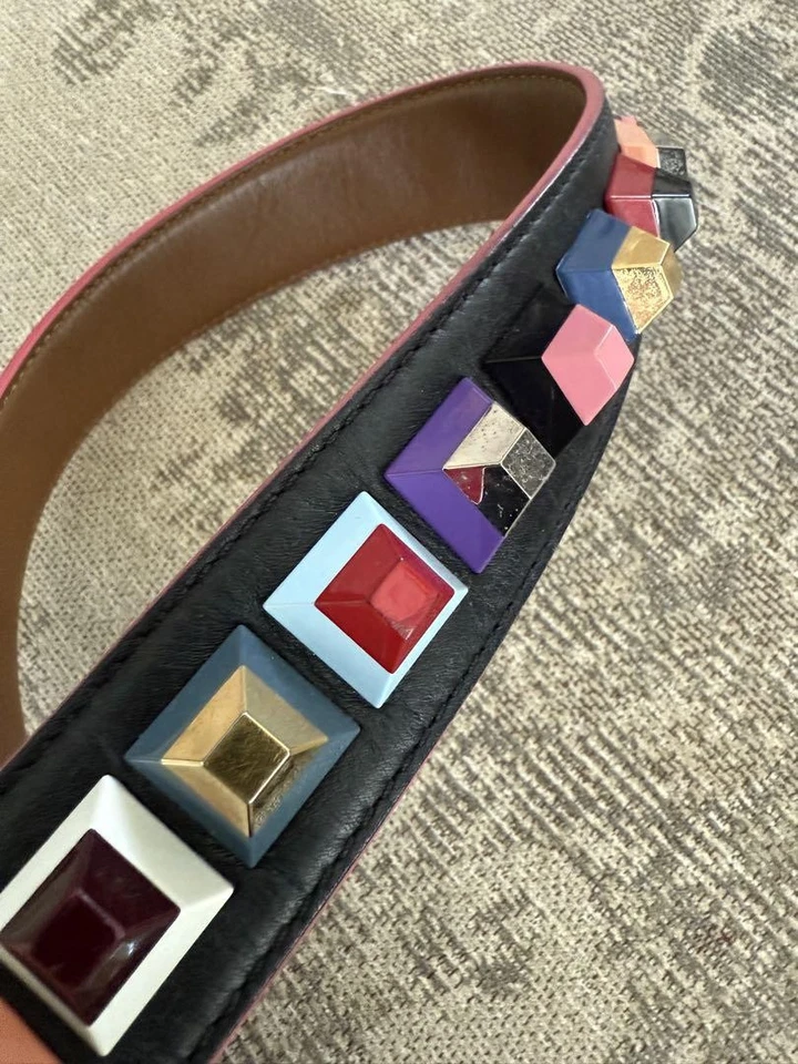 FENDI ремень вы сотового телефона ремень жемчуг наплечная кожаная сумка подвеска темно-синий женщин - Изображение 2 из 4