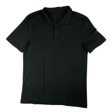 Lululemon Evolution Mens Small Black Short Sleeve Stretch Polo Shirt