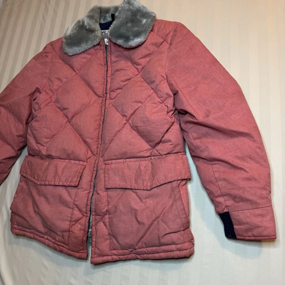 Vtg Schott NYC Goose Down Coat Diamond Quilted Puffer Jacket Made USA Womens 16 - Image 4 of 4