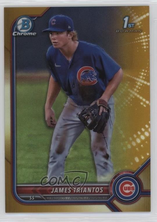 2022 Bowman Chrome Prospects Gold Refractor 4/50 James Triantos #BCP-208