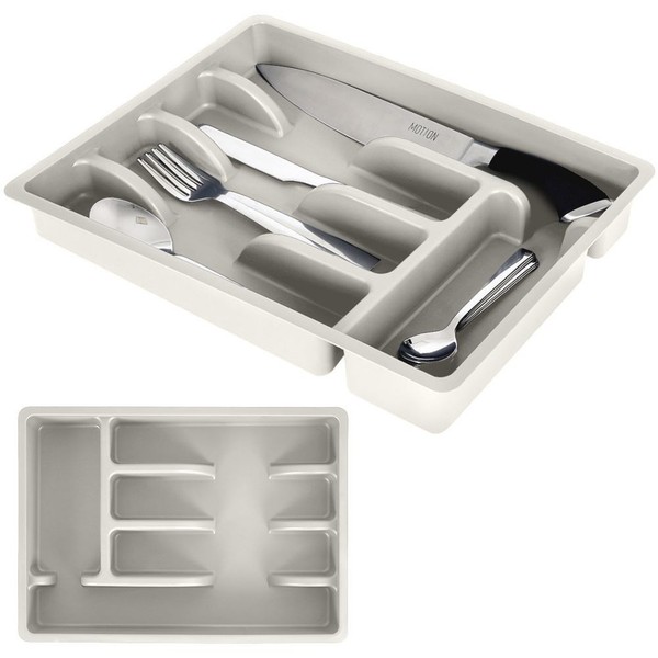 Besteckeinsatz Grau 36X25,5Cm Besteckkasten Schublade 5 FäCher Vilde 229048-P-image